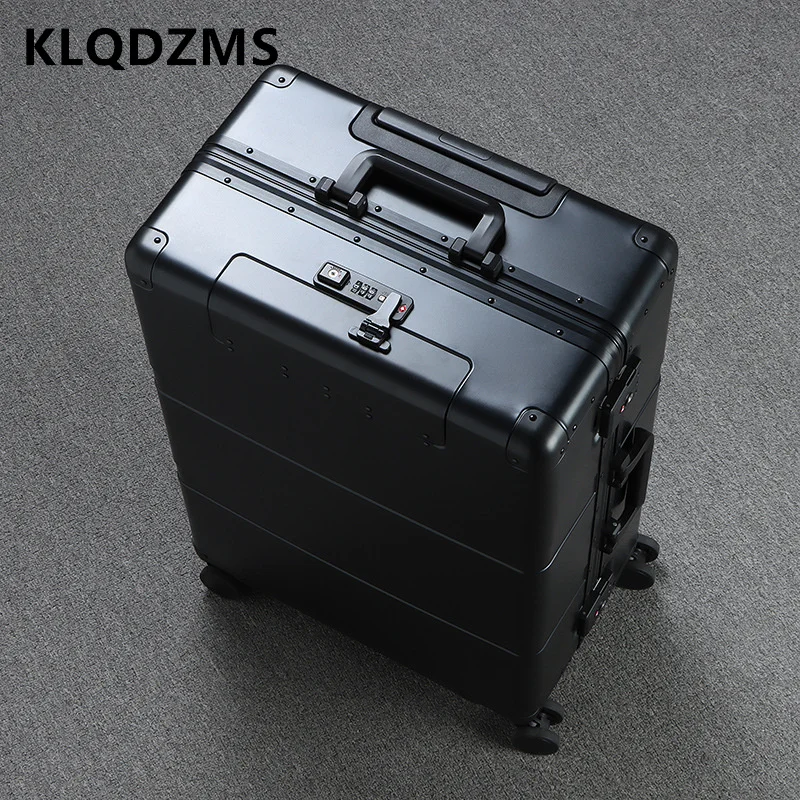 KLQDZMS 20''24''28 "Inci Koper Troli Bisnis Aloi Magnesium Aluminium Universal Baru Casing Kata Sandi Koper Tangan