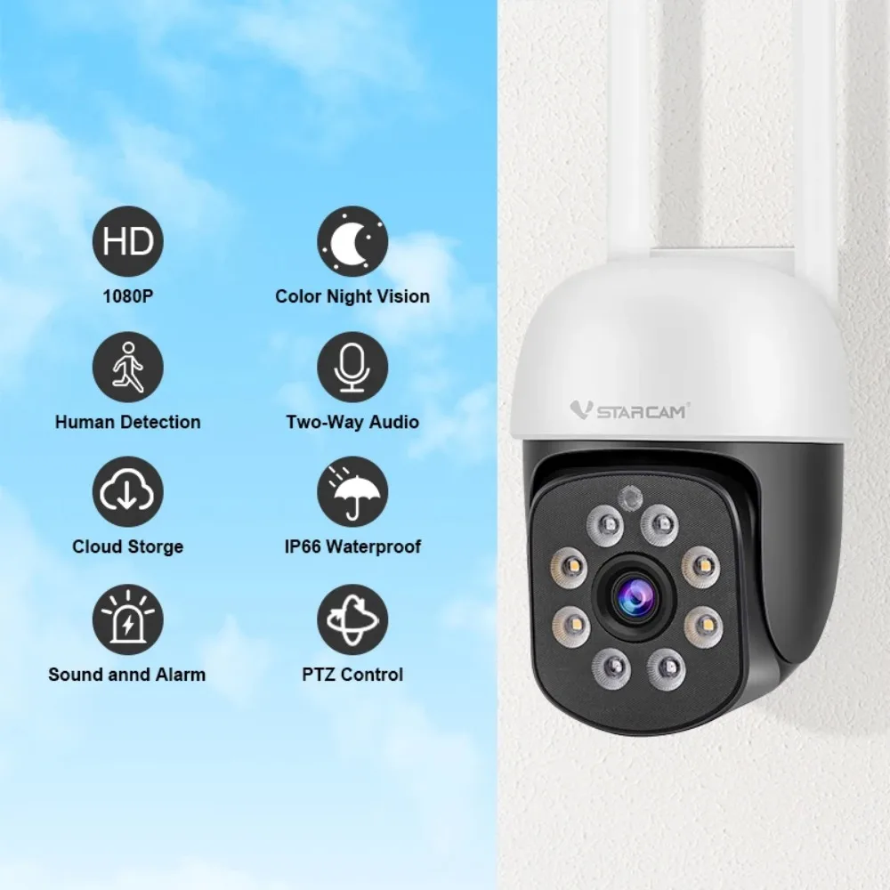 

Vstarcam 1080P PTZ Wi-Fi камера Ai Обнаружение человека Автоматическое отслеживание CCTV Камера видеонаблюдения Wi-Fi IP-камера безопасности