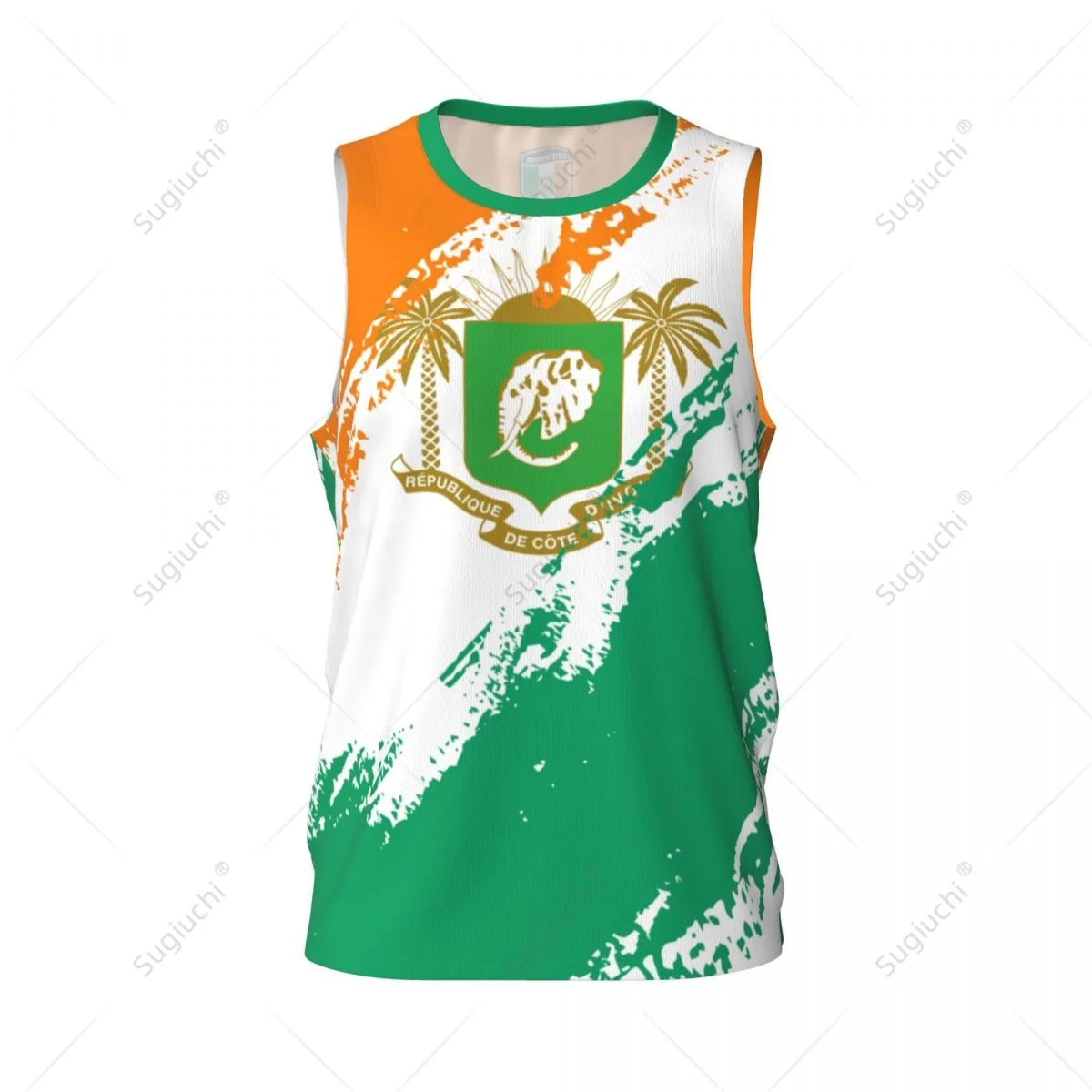 Men Basketball Sports Cote D'Ivoire Flag Running Fitness Multifunction Jersey Sleeveless shirt Custom Name Nunber Exclusive