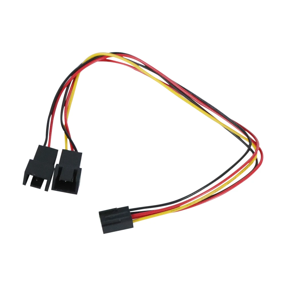 3Pin 2in 1 Wire Female to 2 Male Terminal Y Cable Splitter Power Supply Extension Cable for PC Fan Cooling CPU GPU Cooler