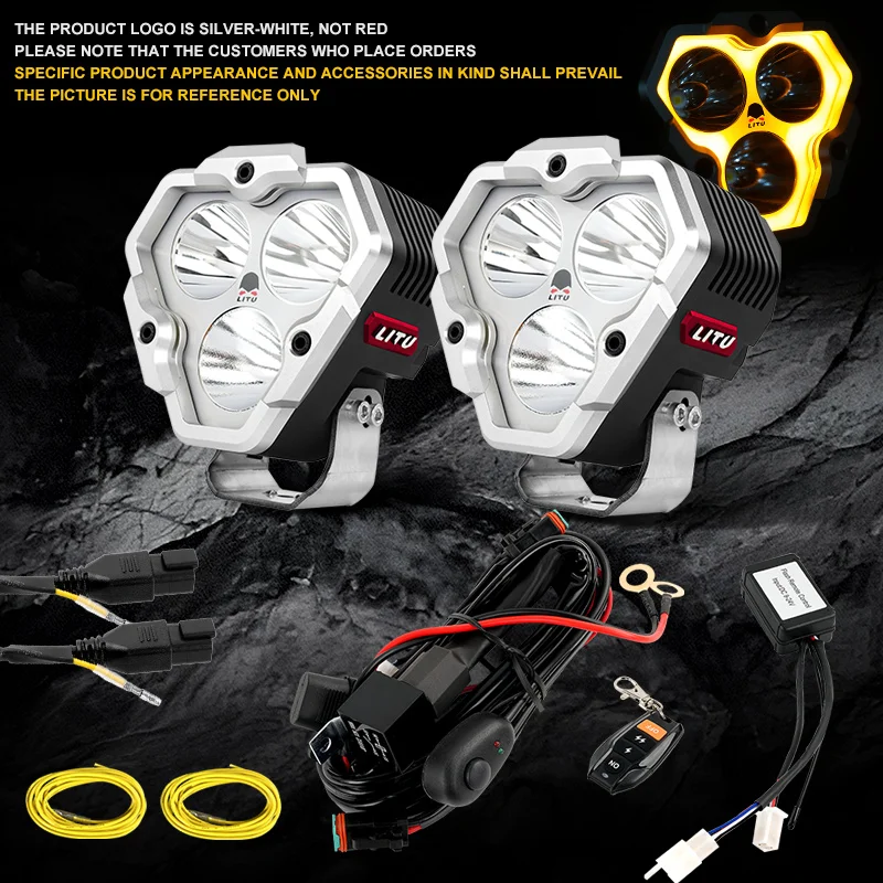 3inch Triangle Light 120W LED Work Headlamp for SUV Tractors Motorcycle Offroad Truck Accessories 12V Auto Flood Amber Car Light