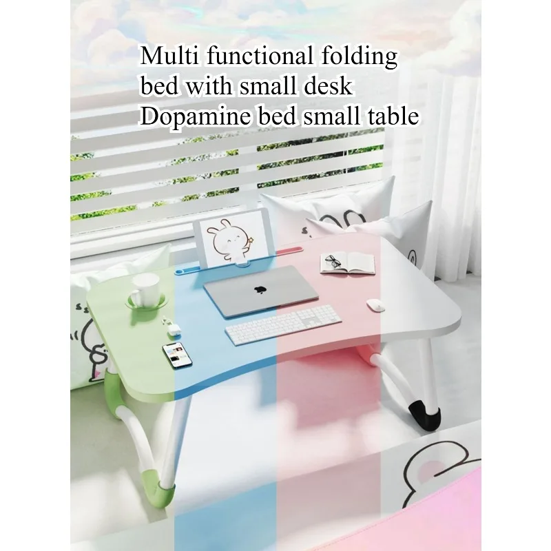 Bed Small table Foldable computer desk Student dormitory Upper bunk Desk Study table Writing table Color table