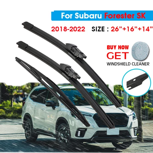 Juego de limpiaparabrisas delantero y trasero para coche, para Subaru Forester SK 2018 2019 2020 2021 2022, ventana delantera trasera de 26 ""+ 16"" + 14""