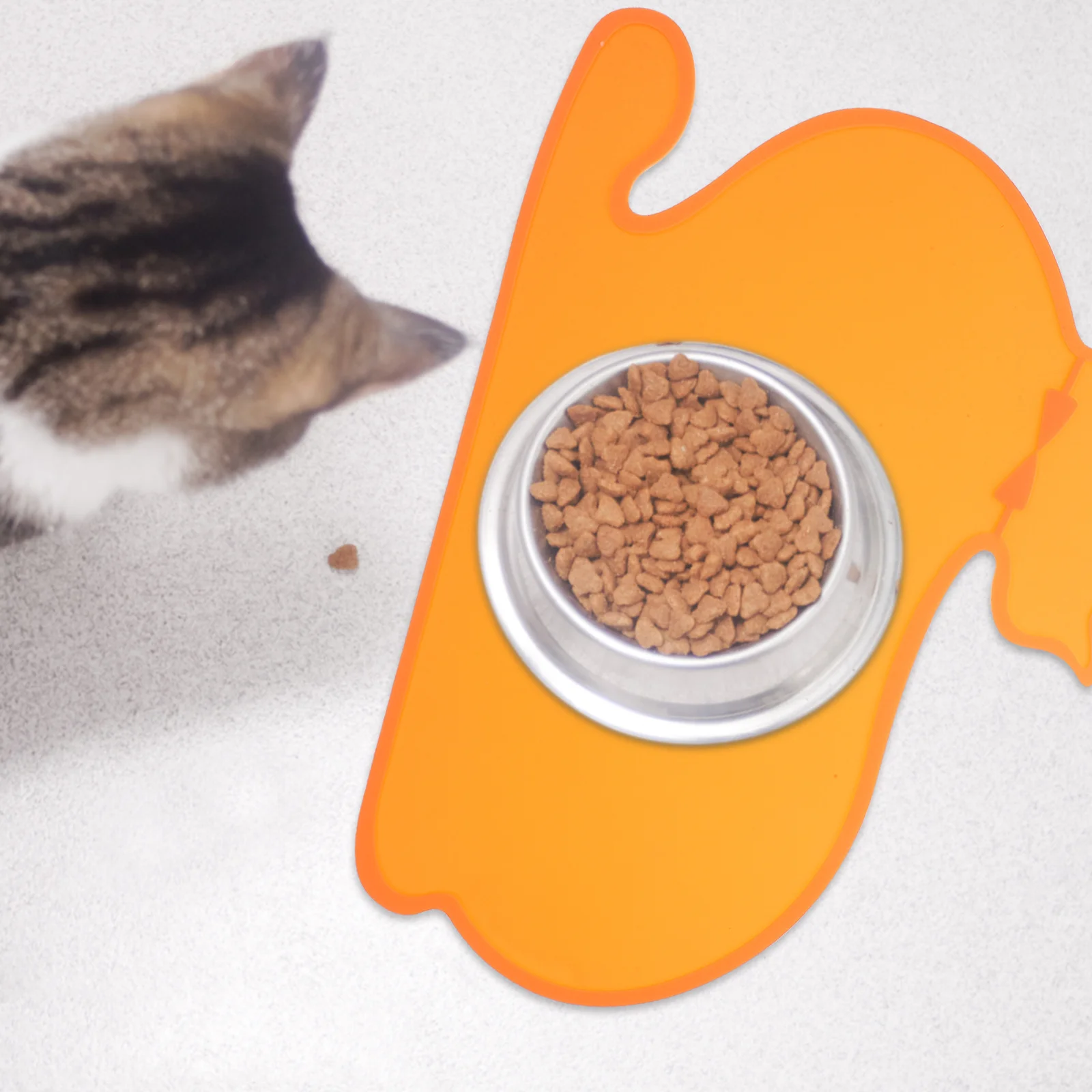 

1pc Waterproof Silicone Pet Placemat 47X36.5Cm Orange Anti-Slip Heat Insulated Dog Feeding Mat Cat Bowl Pad Pet Food Mat Dog