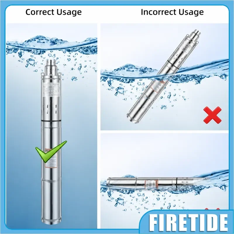 220V Stainless Steel Submersible Deep Well Pump High‑Head Screw Water Pump Solar Compatible For Borehole Farm Irrigation System