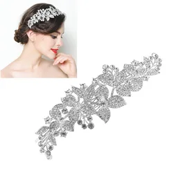 Flowers Bride Hair Accessories handmade Wedding hair jewelry Party crystal Bridal Starry Rhinestone Hair Comb Rhinestone Tiara
