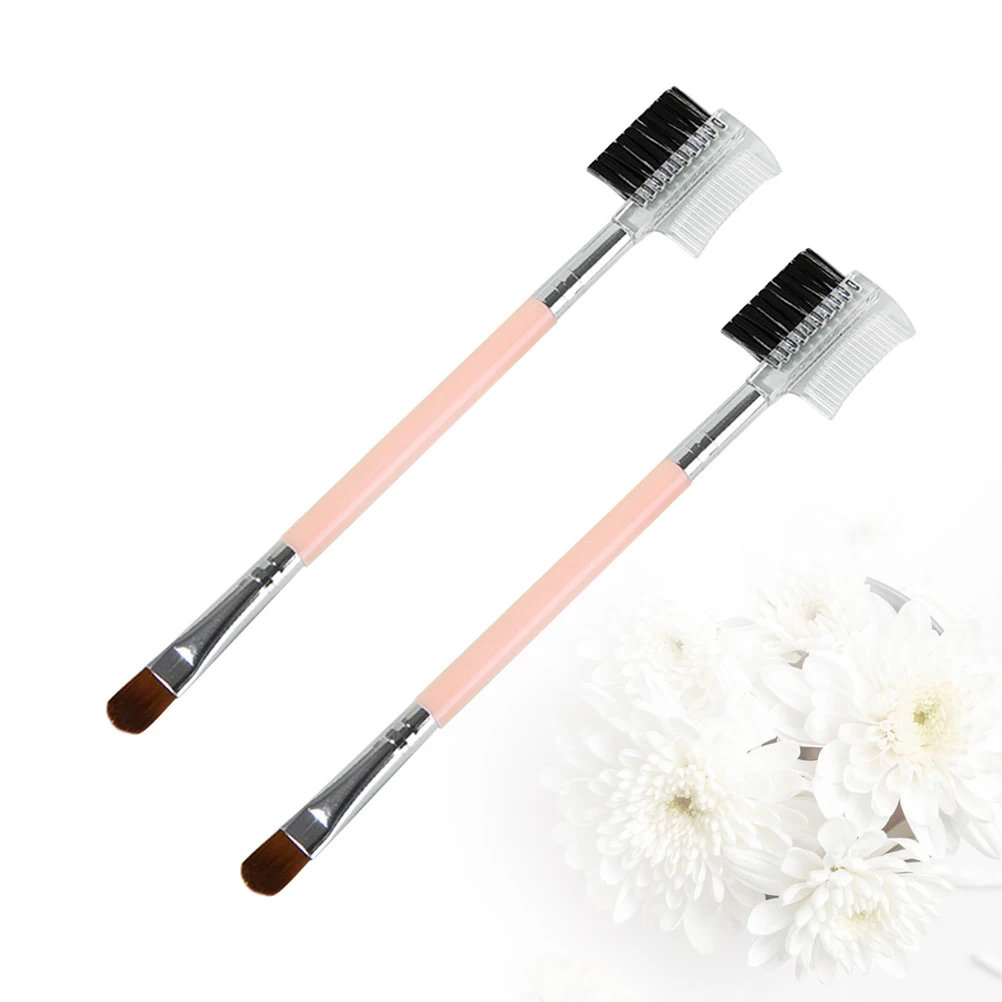 Dwustronne pędzle do makijażu, pędzle do cieni do powiek, narzędzia kosmetyczne dla kobiet, włosie do brwi, przenośne, trwałe, prezent