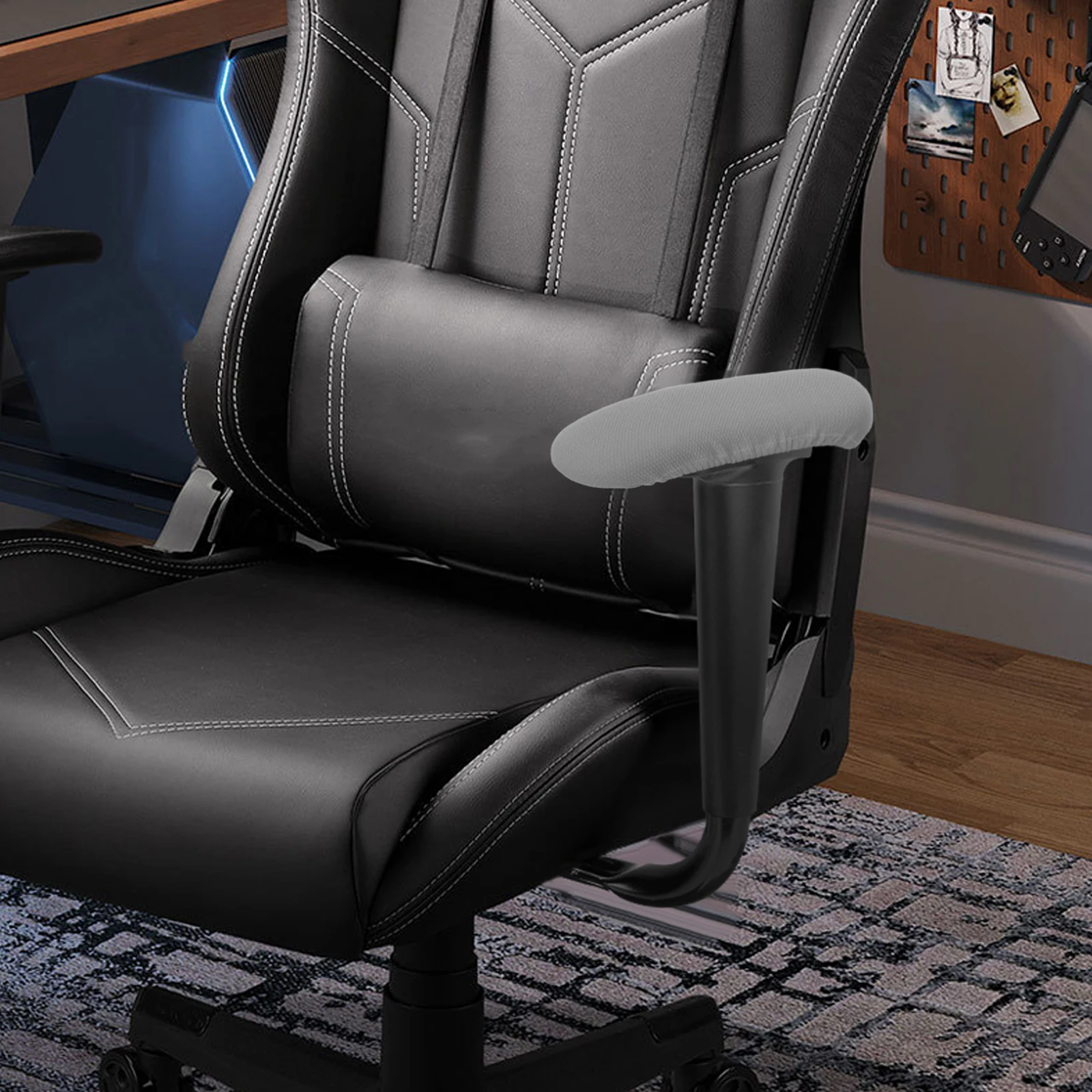 

2pcs Office Chair Armrest Cover Stretchable Comfortable Arm Elbow Support Cushion For Home Office Polyester Machine