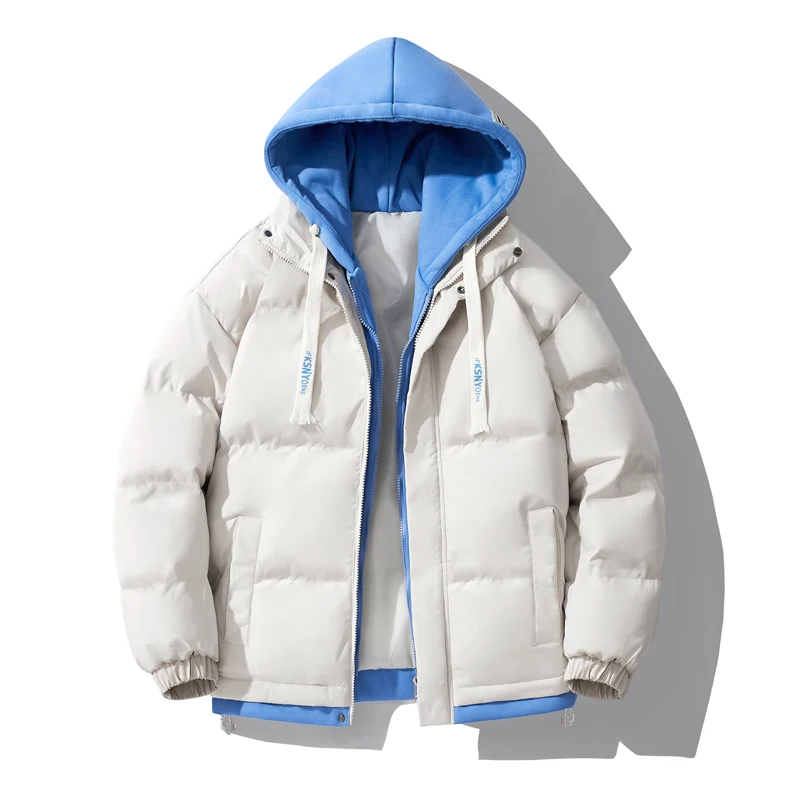 FGKKS 2024 Outdoor Leisure Parka Cotton-Padded Men's Hooded Slim-Fit Coat High Quality Streetwear Parka Cotton-Padded Men