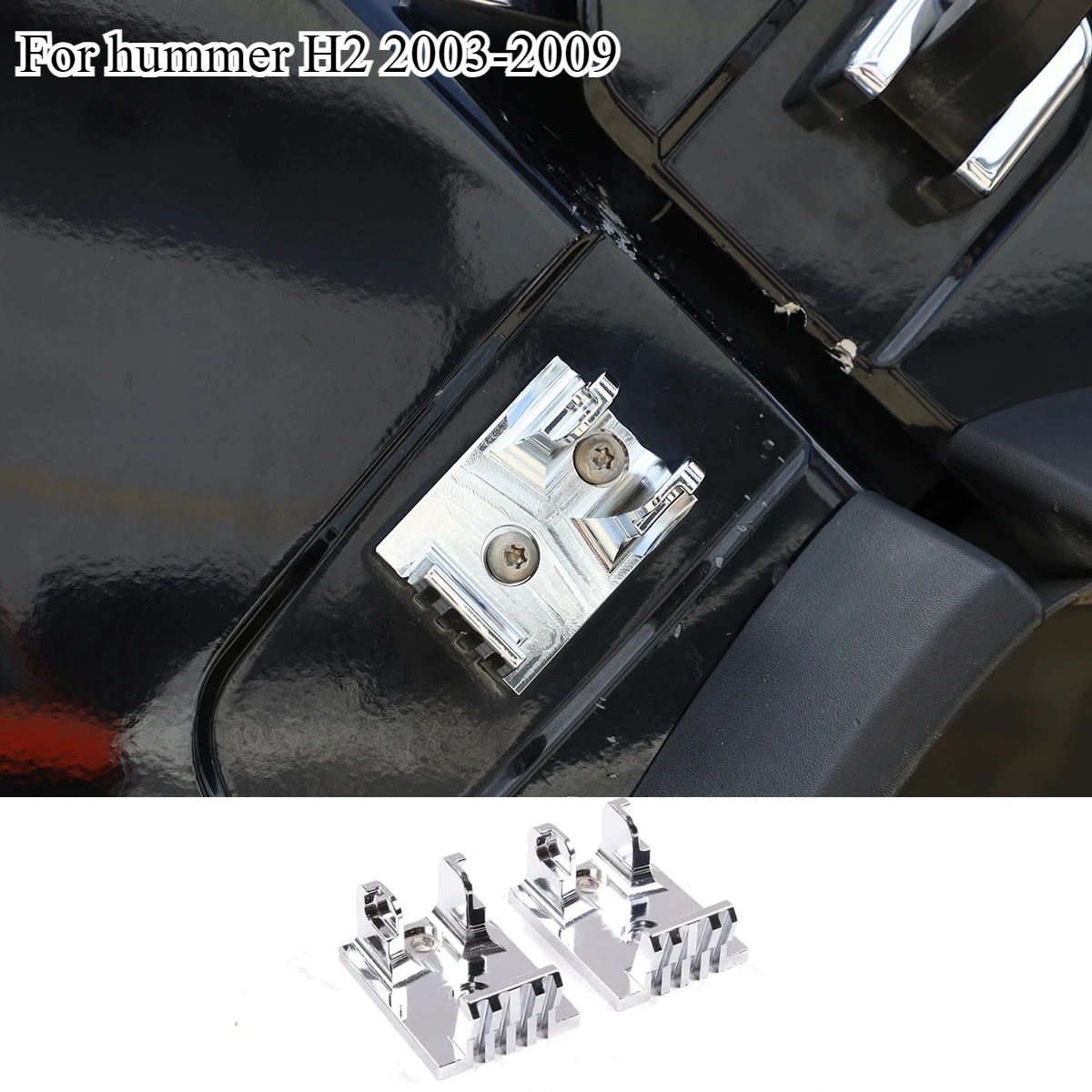 

For 2003-2009 Hummer H2 Red Aluminum Alloy Car Styling Car Hood Side Hinge Buckle Base Car Exterior Parts (Replacement Parts)