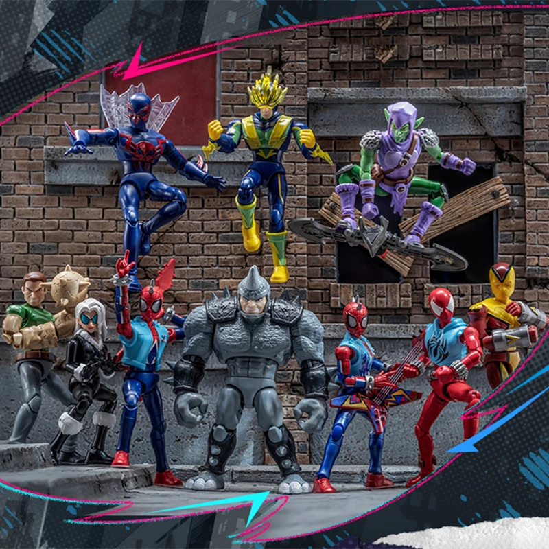 ブロックーズ マーベルヒーロー ビルディングブロックマン マニースターズエディション 第5弾 スパイダーウェブ時代 スパイダーマン グウェン 組み立てモデル ブラインドボックス おもちゃ ギフト