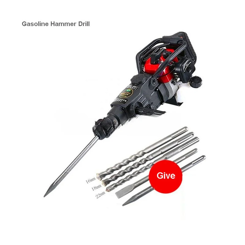 Four-Stroke Gasoline Driller Impact Drill, Concrete Rock Electric Hammer, Broken Stone, Petrol Pickaxe, Three-Use Rock Drilling