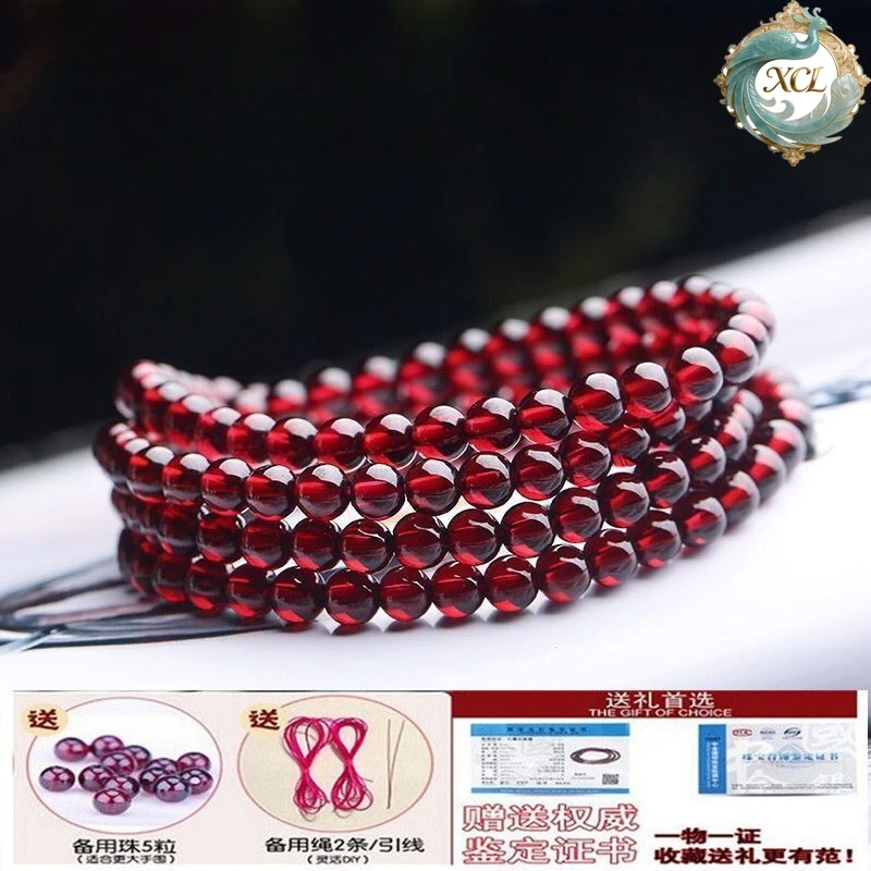 

7A Collectible Natural Burgundy Garnet Bracelet Multi-circle Single-circle Birthday Gift Bracelet.