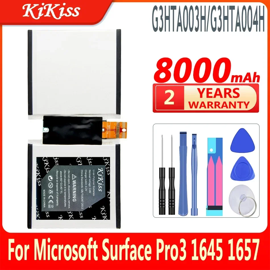 

Аккумулятор KiKiss G3HTA003H / G3HTA004H для Microsoft Surface Pro 3 Surface3 1645 1657, планшетный ПК, 8000 мАч