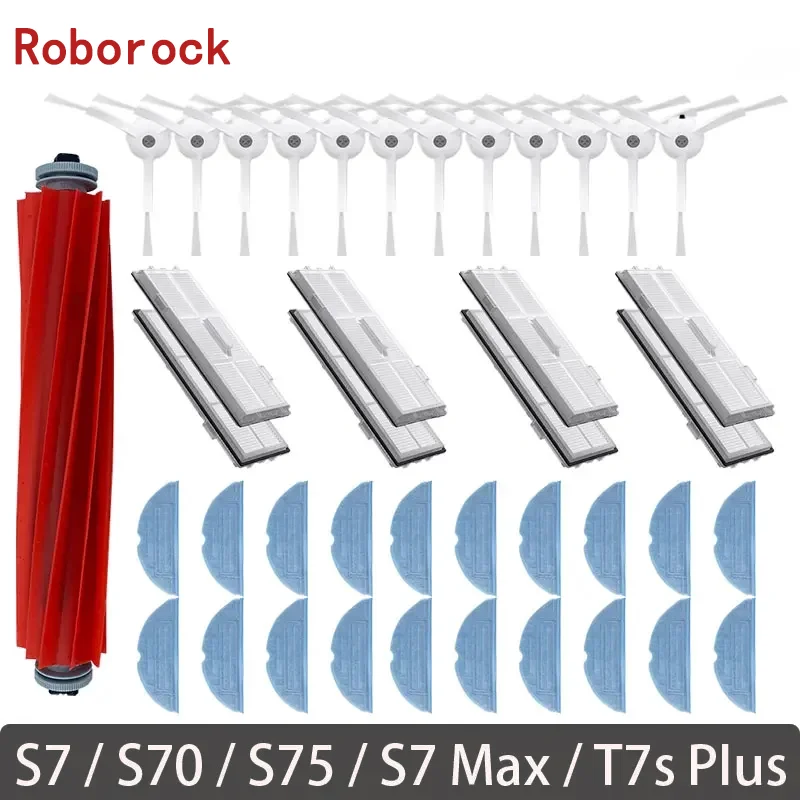 For Roborock S7 S70 S7Max T7S T7S Plus Main Brush Hepa Filter Mop Pad Spare Parts Vacuum Cleaner Accessories