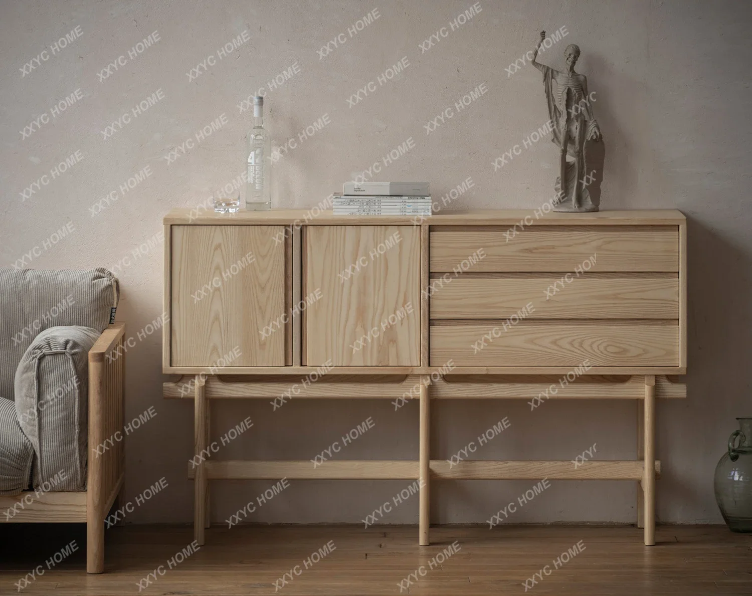 A Living room, household side cabinet, solid wood cabinet character storage, porch cabinet, drawer niche