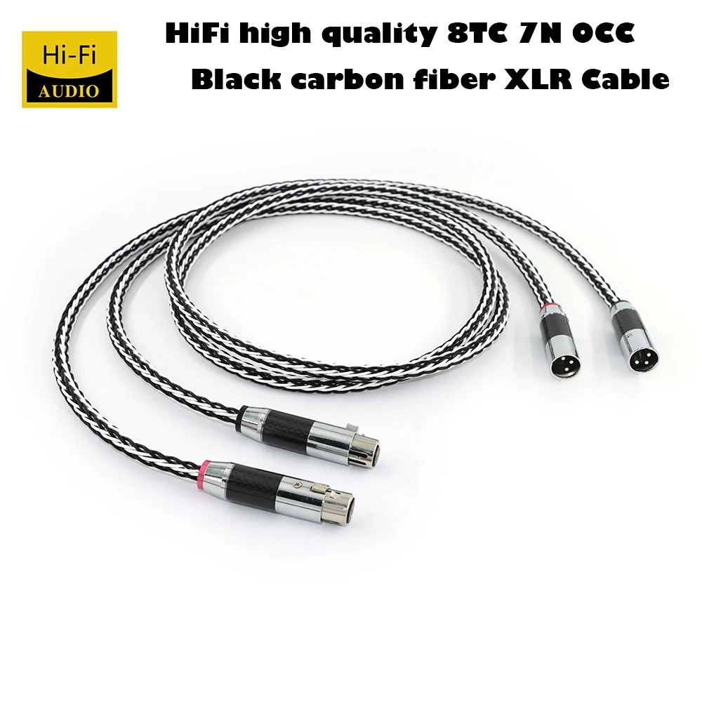 

HiFi high quality 8TC 7N OCC Black carbon fiber XLR Cable 16-strand power amplifier speaker cable Connection cable