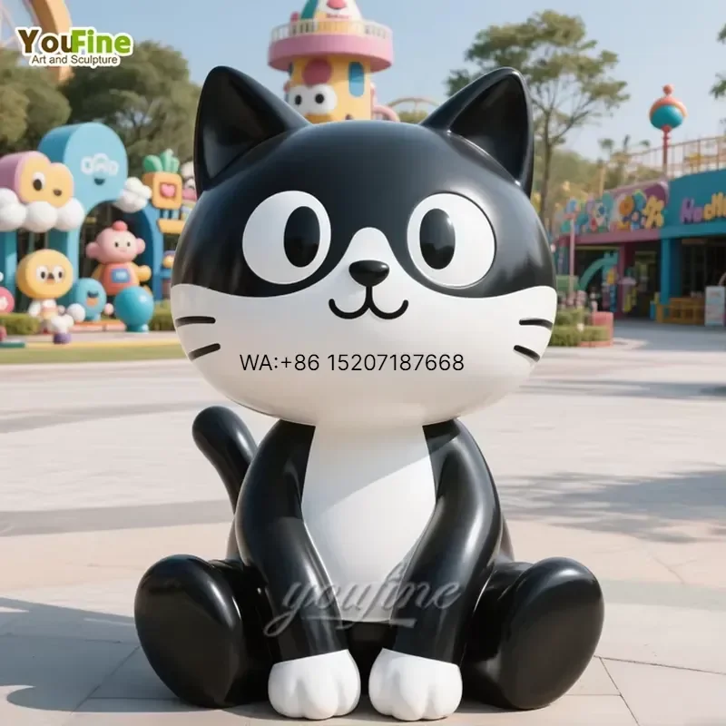 Wmwmnu Customized Cute Stainless Steel Cartoon Cat Sculpture for Amusement Park