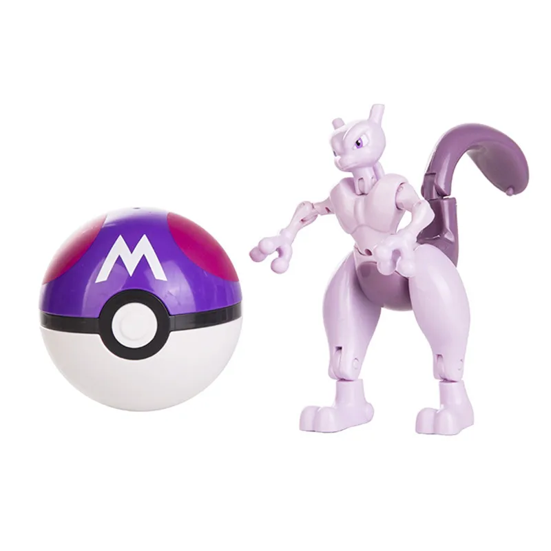18 Styles Pokemon Anime Deformation Figures Pikachu Eevee Mewtwo Greninja Pokeball Figure Pet Action Model Toys Childrens Gifts