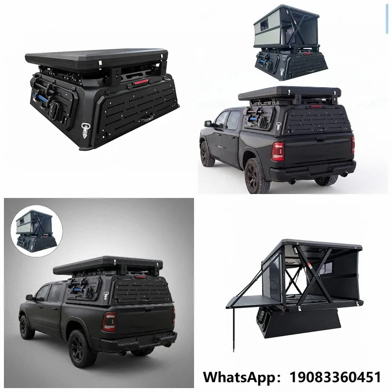 Tech-Ready High-Efficiency Electric Lift Hard Aluminum Truck Bed Camper Shell Waterproof Lockable Tonneau Car Roof Top Tent