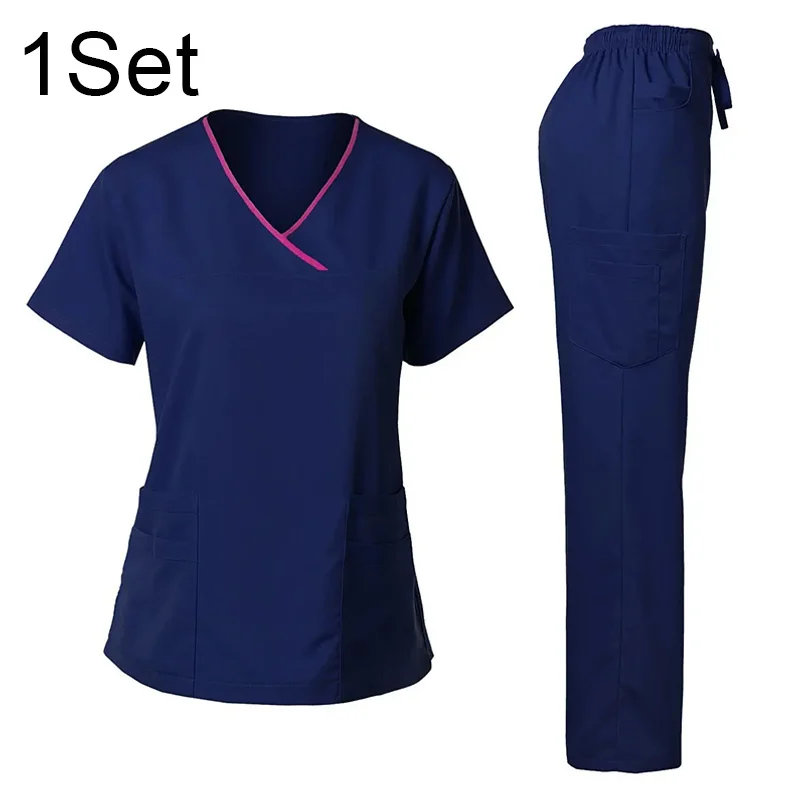 

Medical Uniforms Set Women Doctor Nurse Nursing Work Clothes Summer Thin Breathable Salon Spa Surgical Hospital Scrubs Clothes