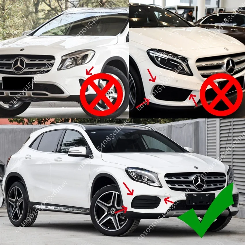 Front Bumper Air Vent Canards Splitter For Mercedes Benz GLA Class X156 GLA220 250 2017-2019 Wind Knife Spoiler Sticker Bodykits