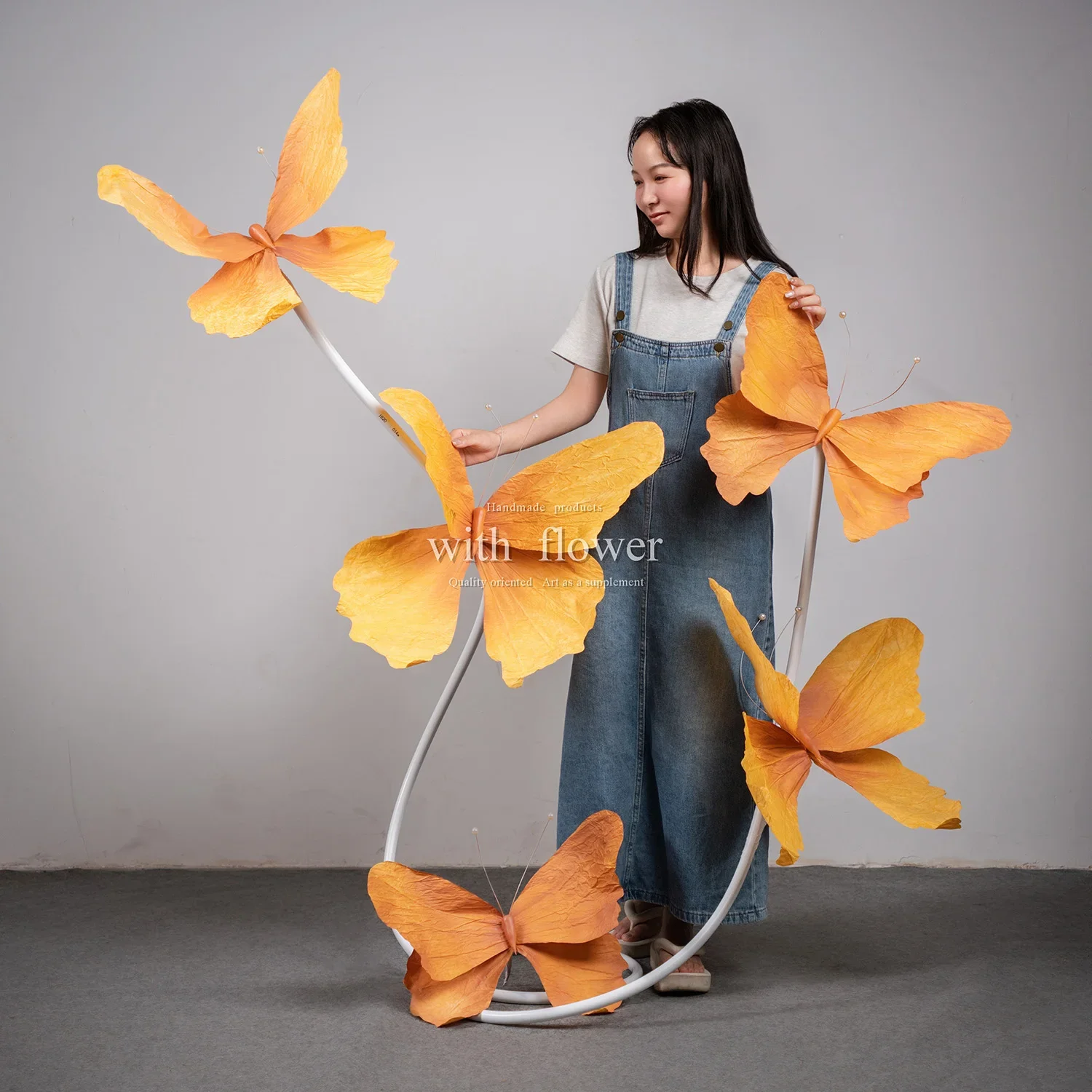 Butterfly flower pleated flower Meichen window ornament scene flower hand kneading paper