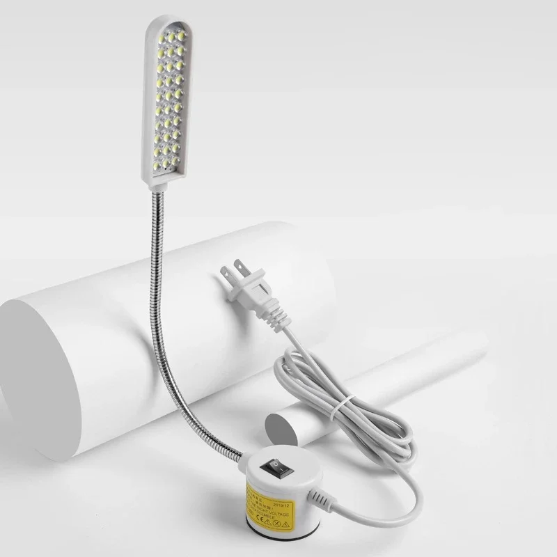 Lâmpada led para máquina de costura 360, flexível, ajustável, pescoço de ganso, lâmpadas de trabalho, luzes industriais com base magnética para bancada, novo 2024