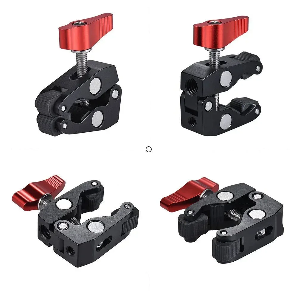 Magic Arm Ball Head for Camera Cage Rig Monitor/LED Lig Metal Multi-function Clamp Ball Mount Super Clamp w/ 1/4