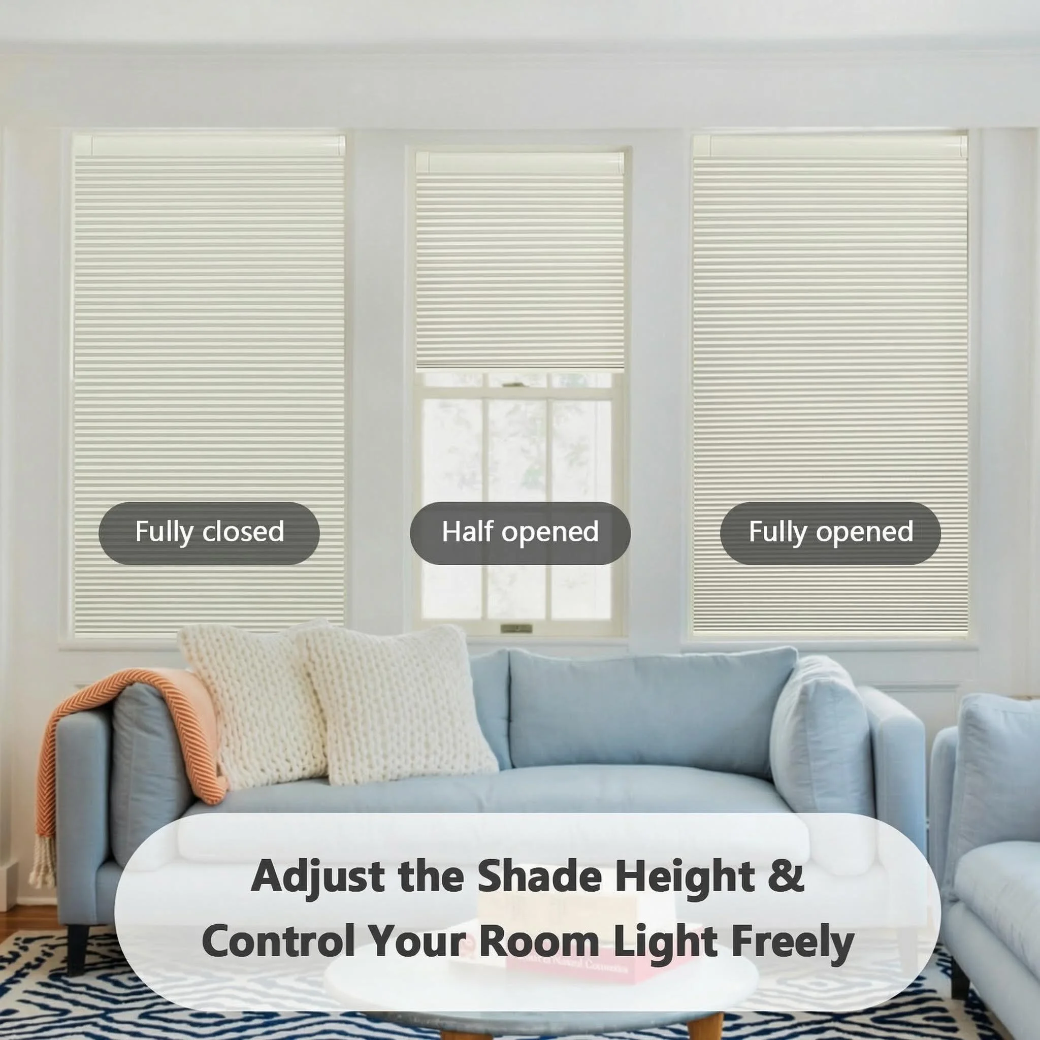 

Customized honeycomb blinds wholesale blackout blinds No Drill No Tools Cellular Shades Cellular Blind for Windows Custom Size
