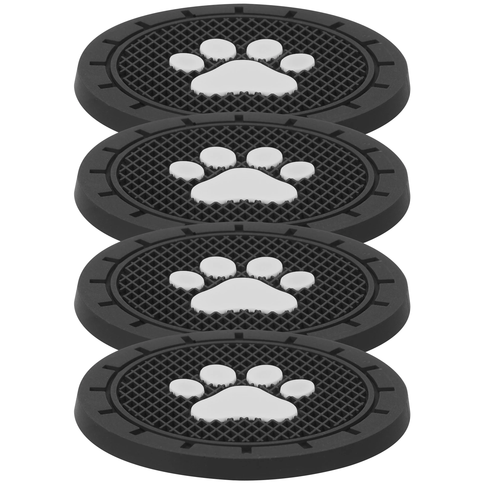 

4 Pcs Coasters Heat Resistant Anti Slip Round Black Vehicle Cup Car Cup Coasters Pads Interior Accessories Bottle Mats