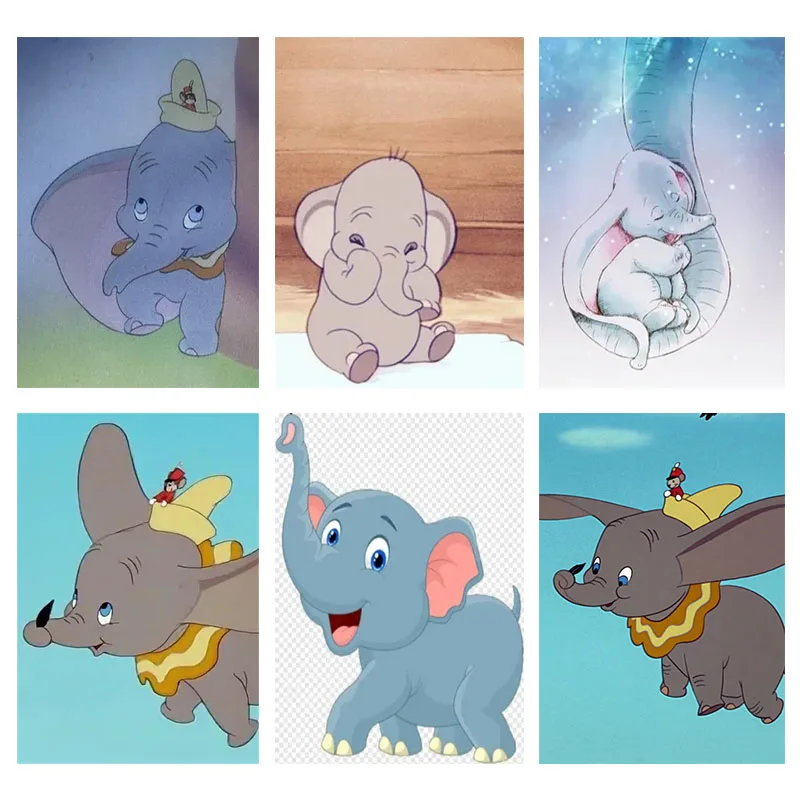 5D DIY Disney Diamond Drawing Cartoon Cute Dumbo Diamond Embroidery Cross Stitch Set Living Room Bedroom Paintings Home Decor