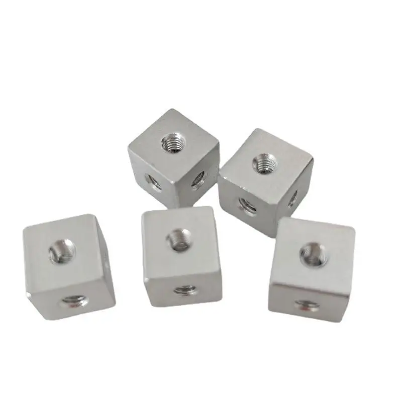 10PCS M3 Hexagonal Screw Cube Nut Three-Sided Fixed Block Connector for Small DIY Furniture Repair Projects