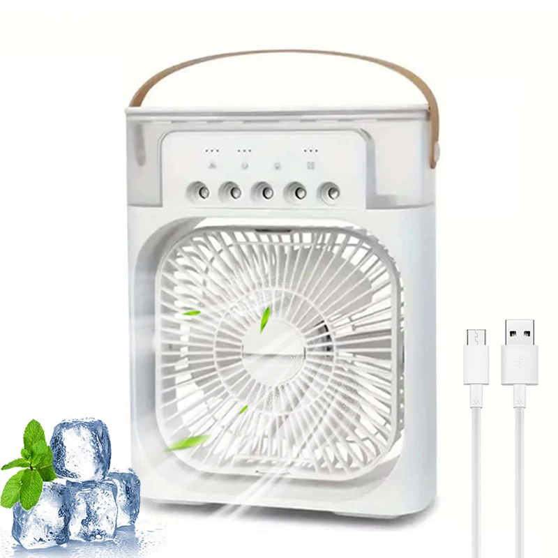 1 ventilador de enfriador de pulverización de cinco agujeros, portátil Ventilador de escritorio, adecuado para oficina, estudio, al aire libre, etc.