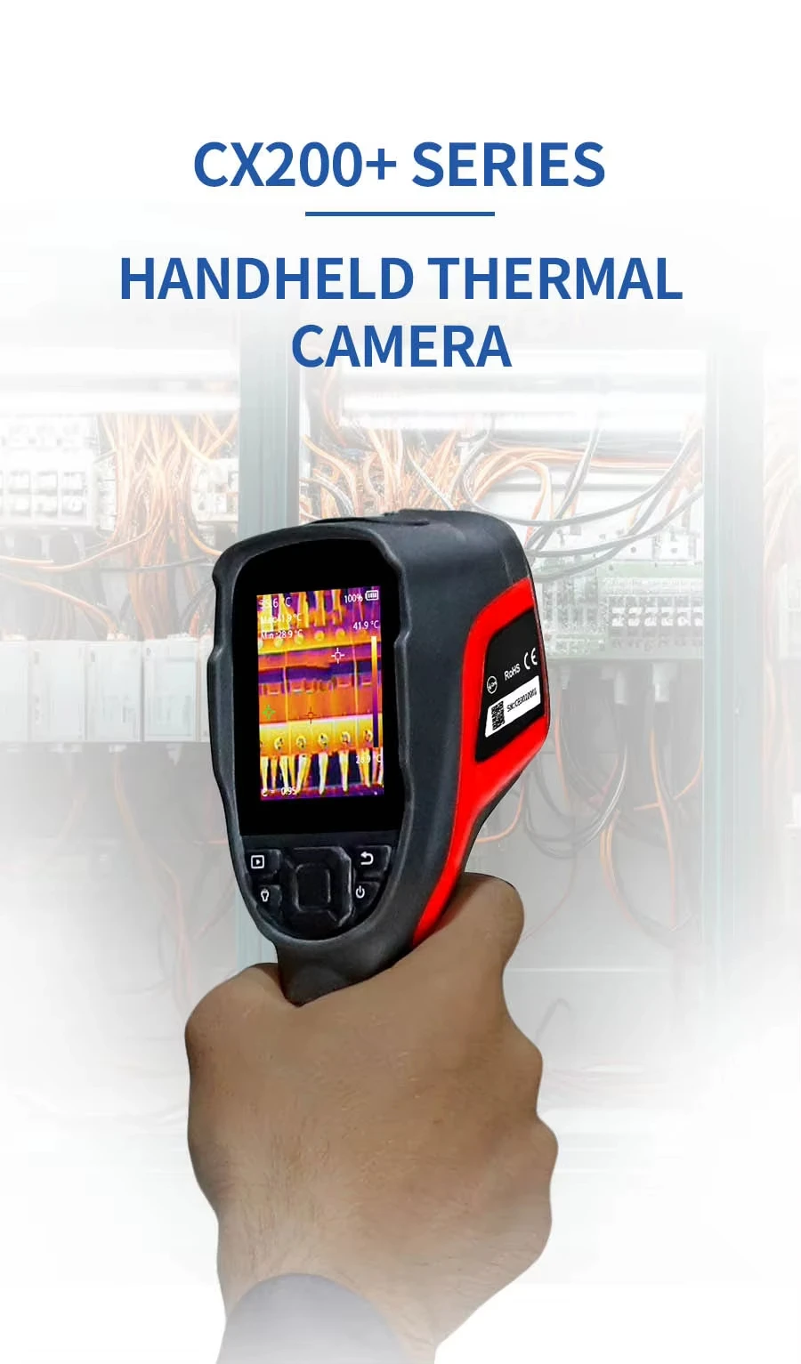 Flymind CX200 SE Plus كاميرا تصوير حراري لاسلكية بالأشعة تحت الحمراء دقة 256X192 7 لوحات مادة ABS تخصيص ODM