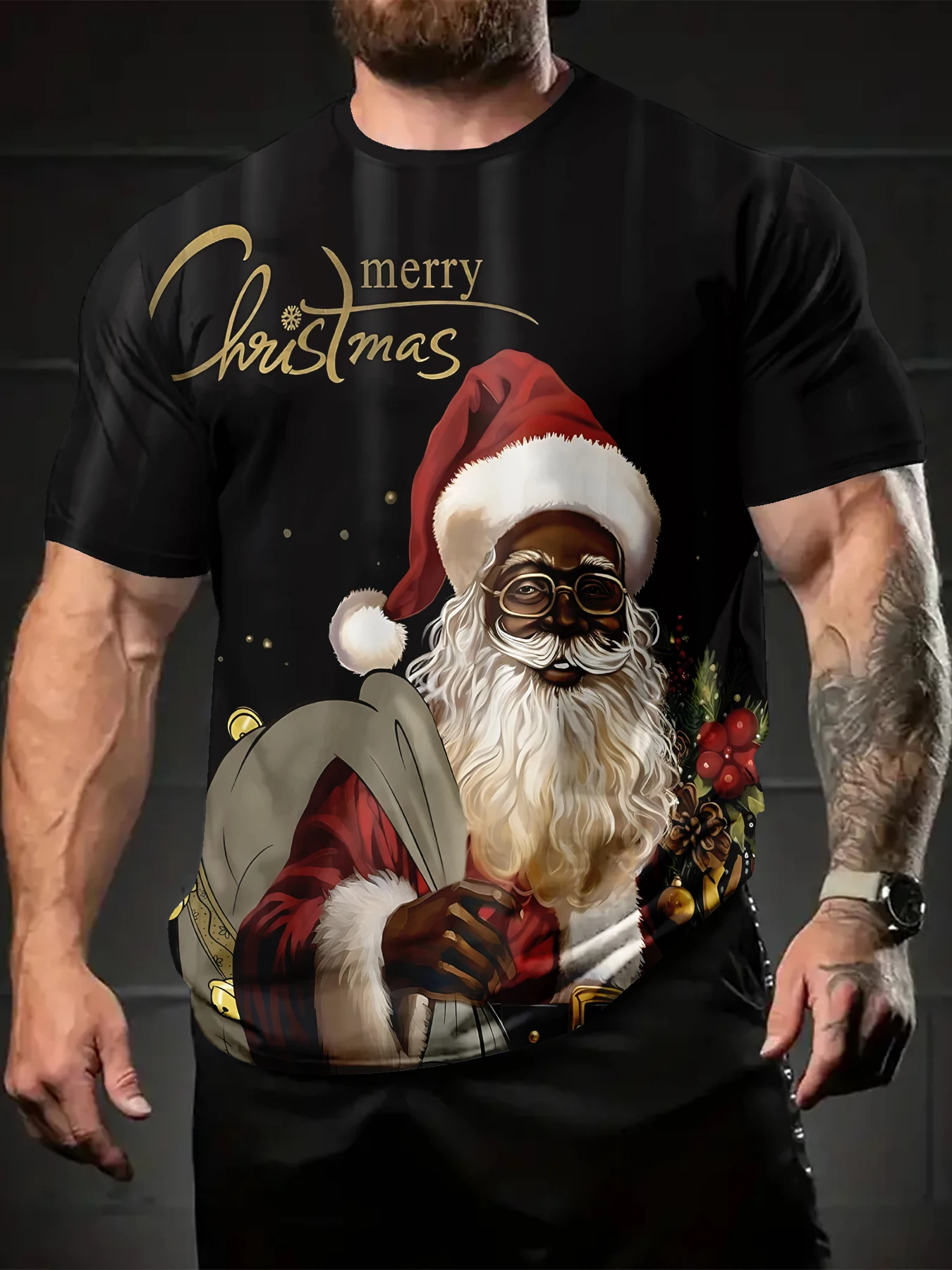

Funny Men's T-shirts Cute Santa Claus 3D Printed Men Women Oversized Short Sleeve Tops Casual Simple Y2h Christmas Men Clothing