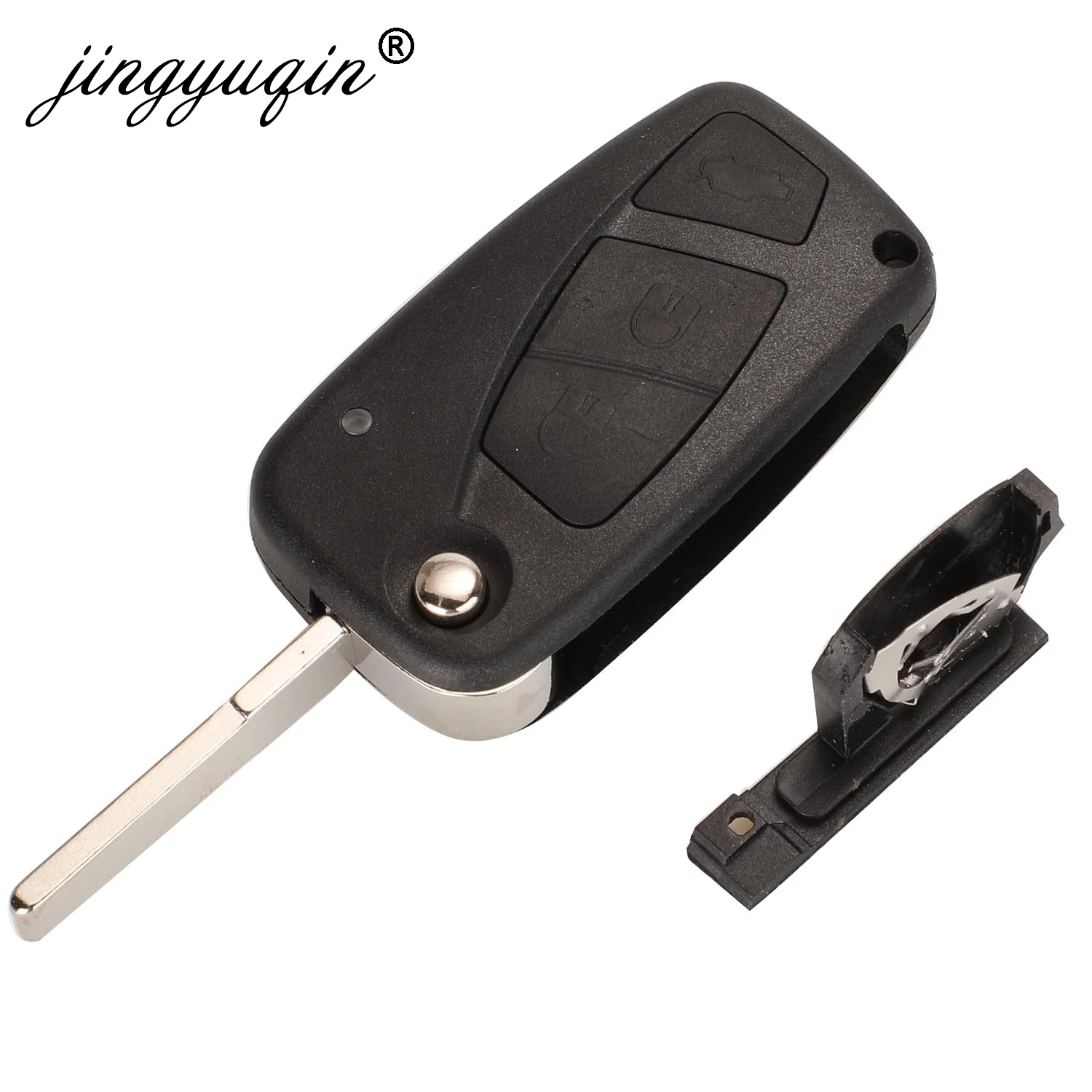 Jingyuqin flip dobrável remoto caso chave do carro capa escudo fob para fiat iveco punto ducato stilo panda idéia doblo bravo 2/3 botões