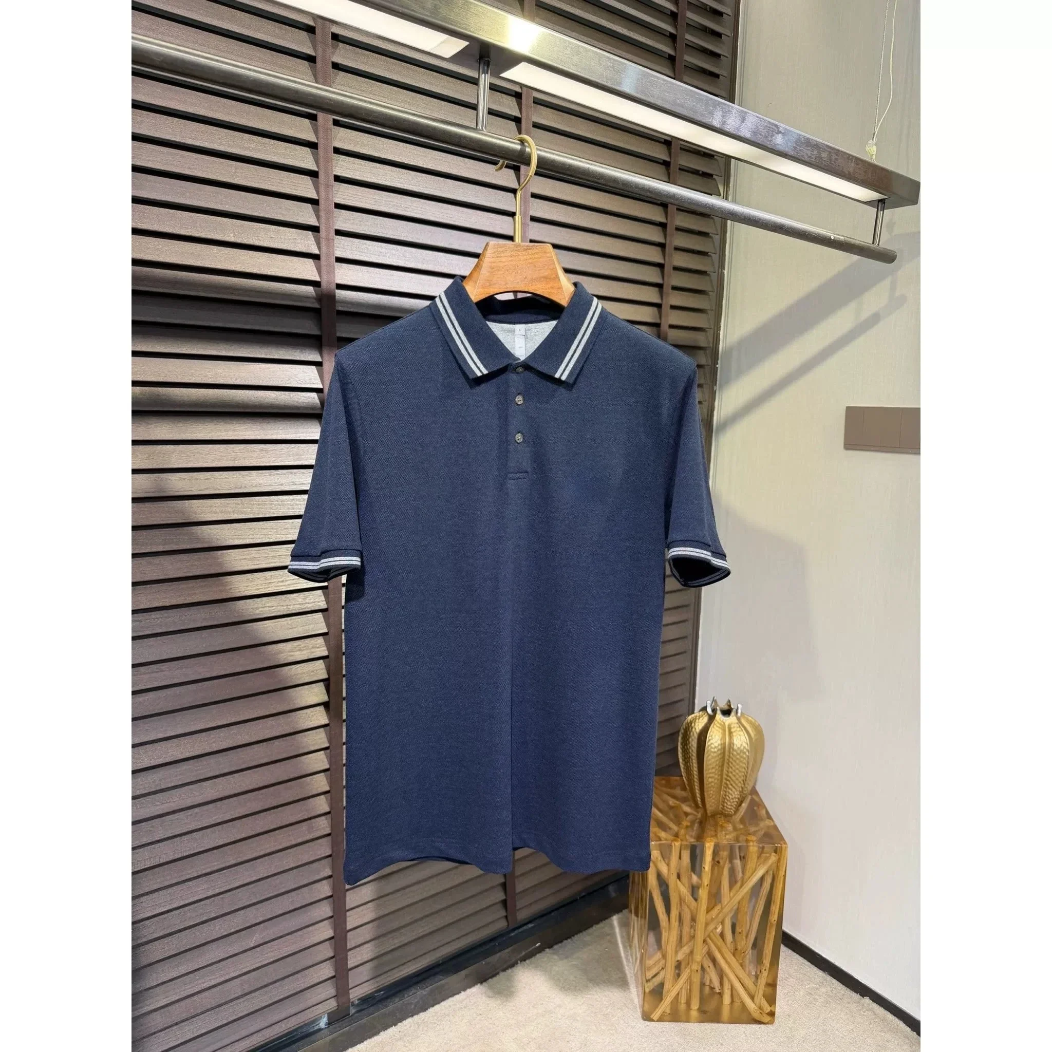 BC Italian old money 26ss short-sleeved casual lapel color contrasting embroidered POLO shirt