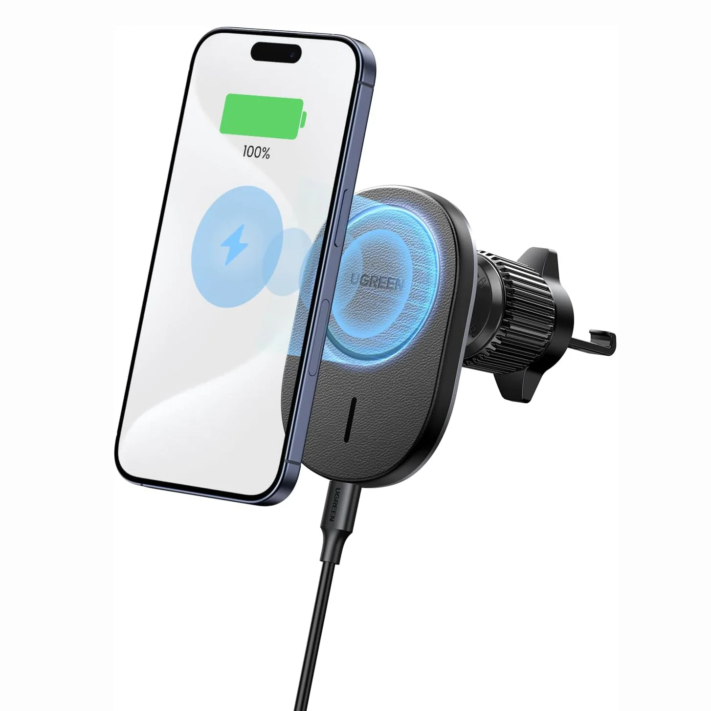 

UGREEN Wireless Car Charger Stand 15W Phone Holder Fast Charge Auto-Alignment Air Vent