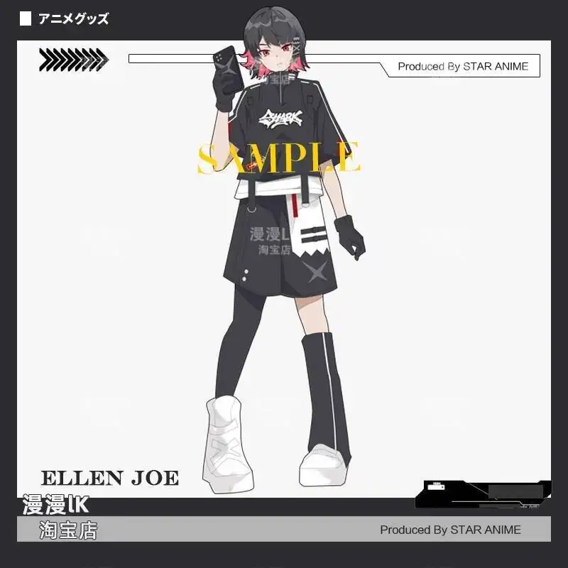 Zenless Zone Zero คอสเพลย์ Ellen Joe ผู้หญิงผู้ชายหลวมแขนสั้นเสื้อยืดกางเกงขาสั้นชุดสูท Carnival เครื่องแต่งกาย