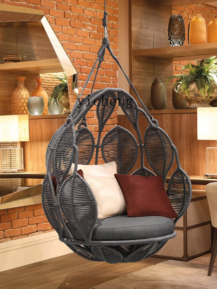 ZF Bird's Nest Glider Swing Basket Rattan Chair Cradle Balcony Single Large Hammock