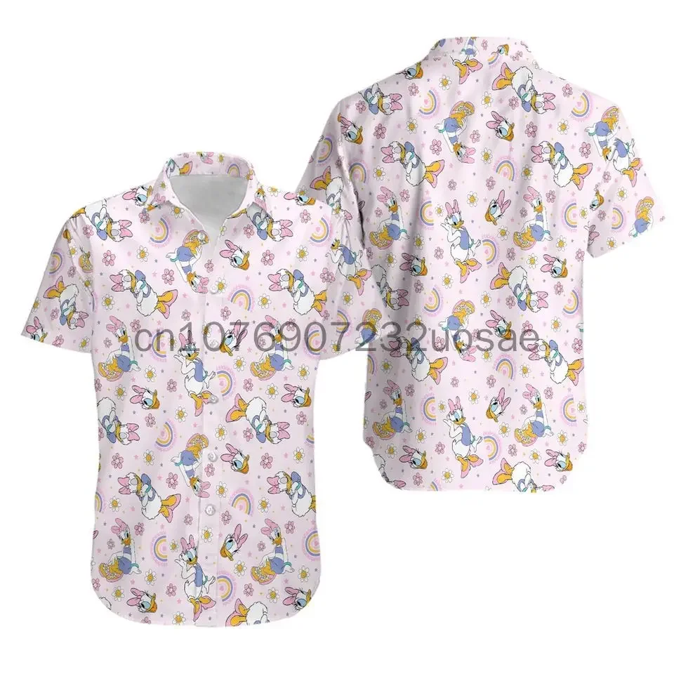 2024 Disney Hawaiian Shirt Daisy Duck Men and Women Disney World Hawaii Shirt Donald Duck Beach Party Shirts