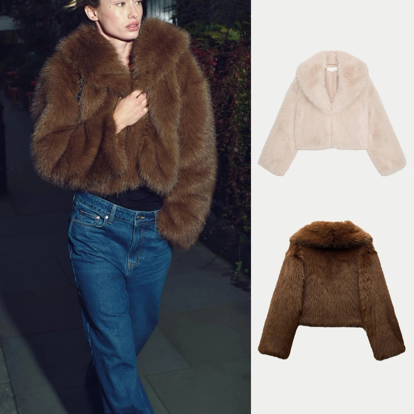 الخريف الشتاء المرأة Faion الوجه غطاء طوق طويل Sve الفراء الاصطناعي ort معطف فضفاض صالح ألياف البوليستر السيدات Jaet