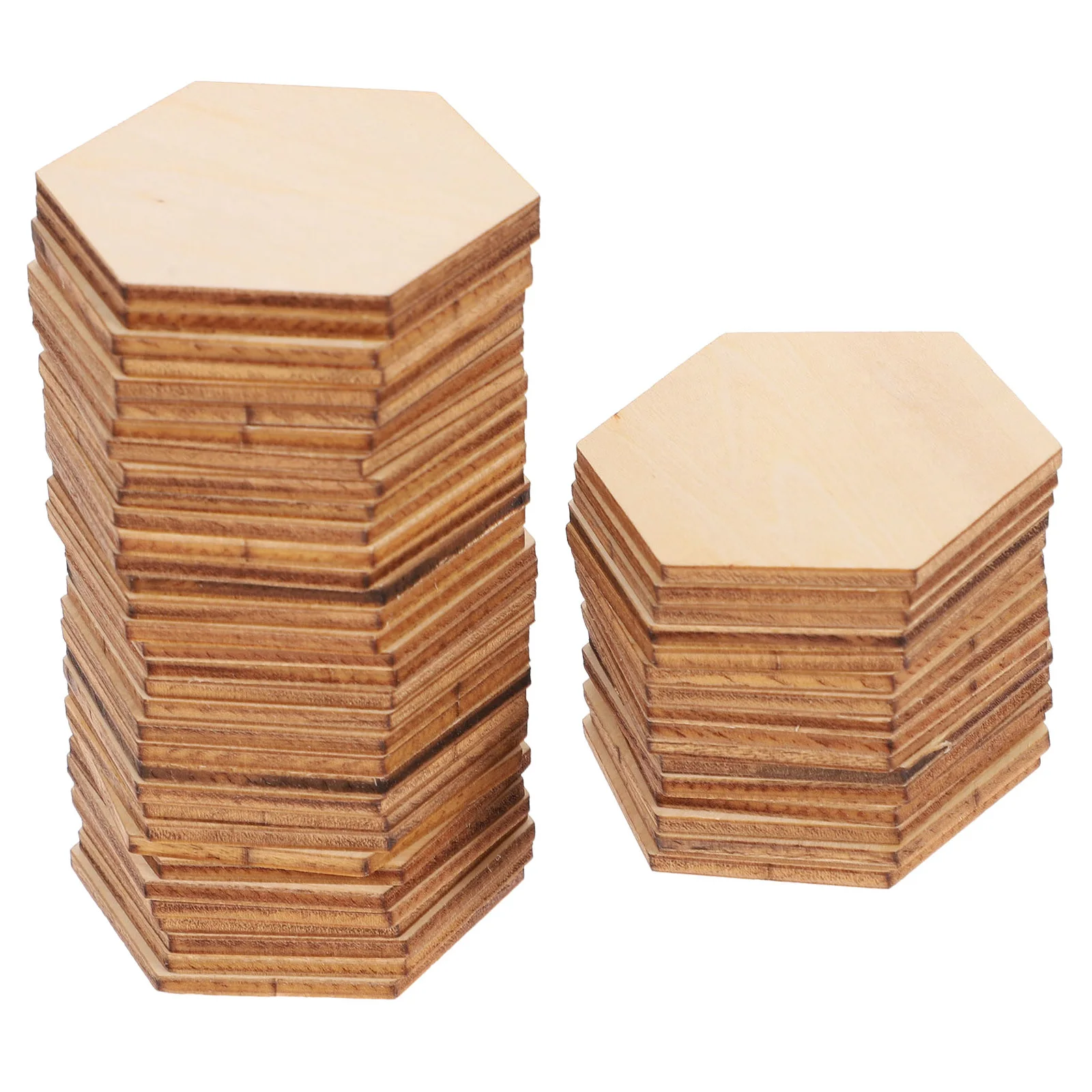 

50pc 50Mm Wood Hexagon Shapes Beech Wooden Diy Crafts For Wedding Birthday Christmas Decorations Hexagonal Cutouts Ornaments
