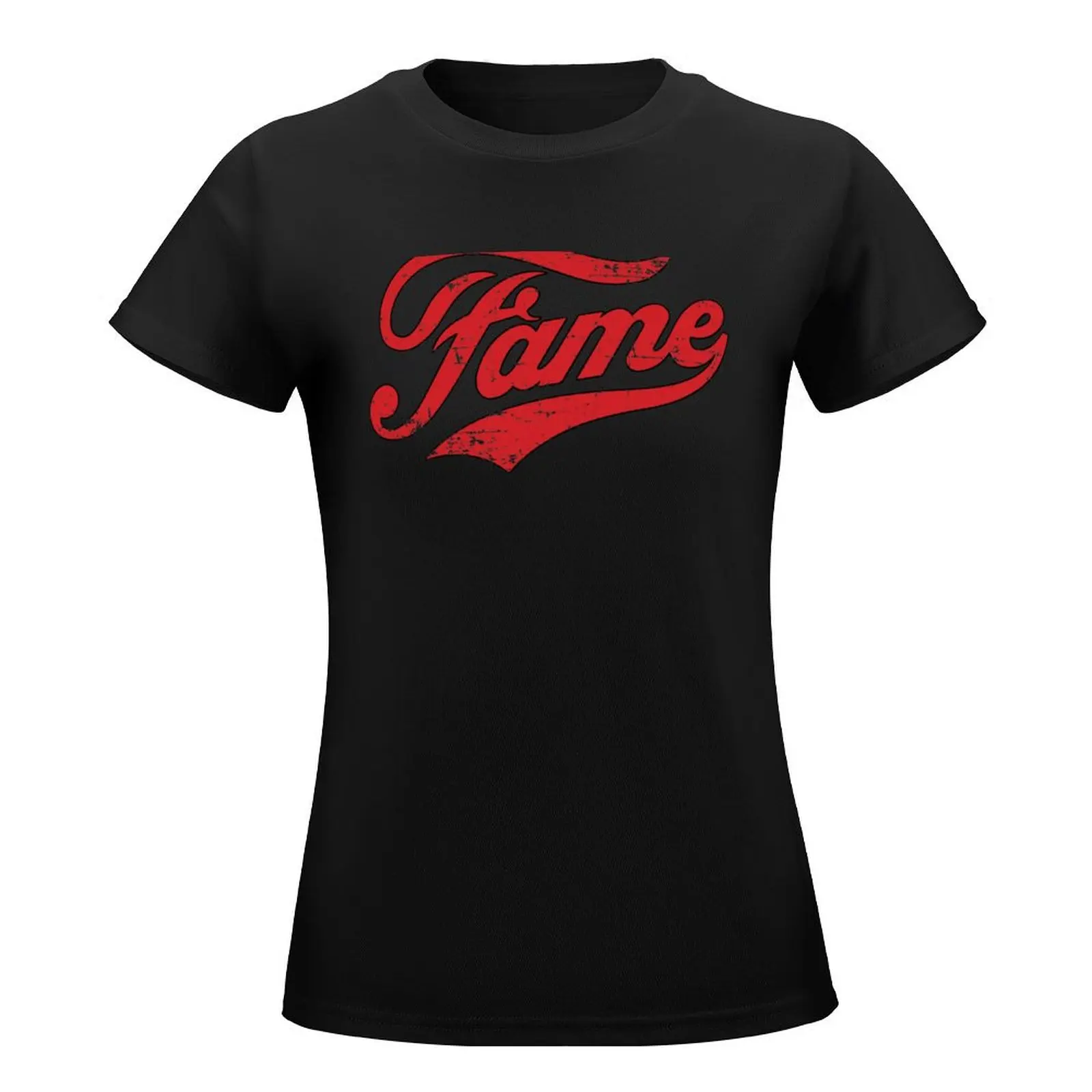 Fame Retro Vintage Distressed Faded T-Shirt anime clothes vintage Women t shirt