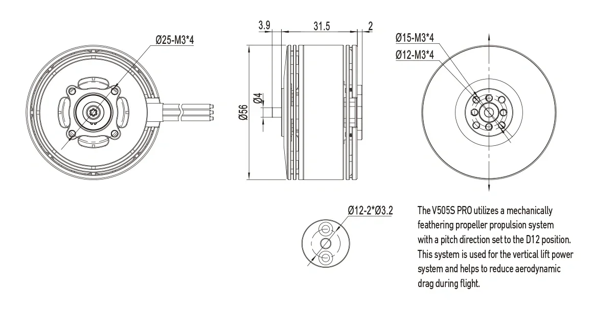 V505S PRO IPE V3.0 VTOL Motore Dr-one