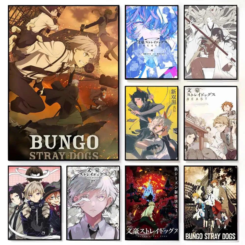 Póster de cómic literario Noir B-Bungo Stray Dogs B-Beast, mural de película americana, decoración de pared para habitación infantil, impresión