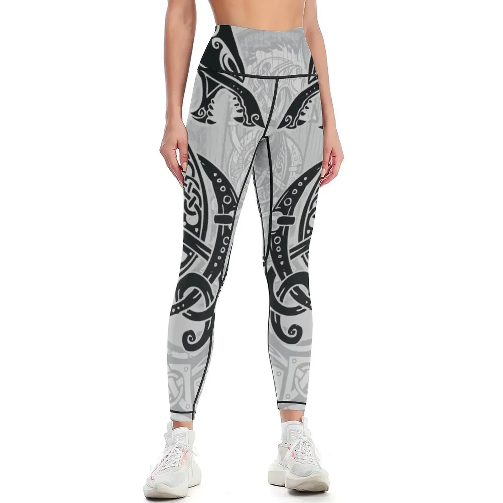 

Fighting Fenrir Black Leggings sportswear woman gym 2025 high waist push up fitness jogging pants Womens Leggings