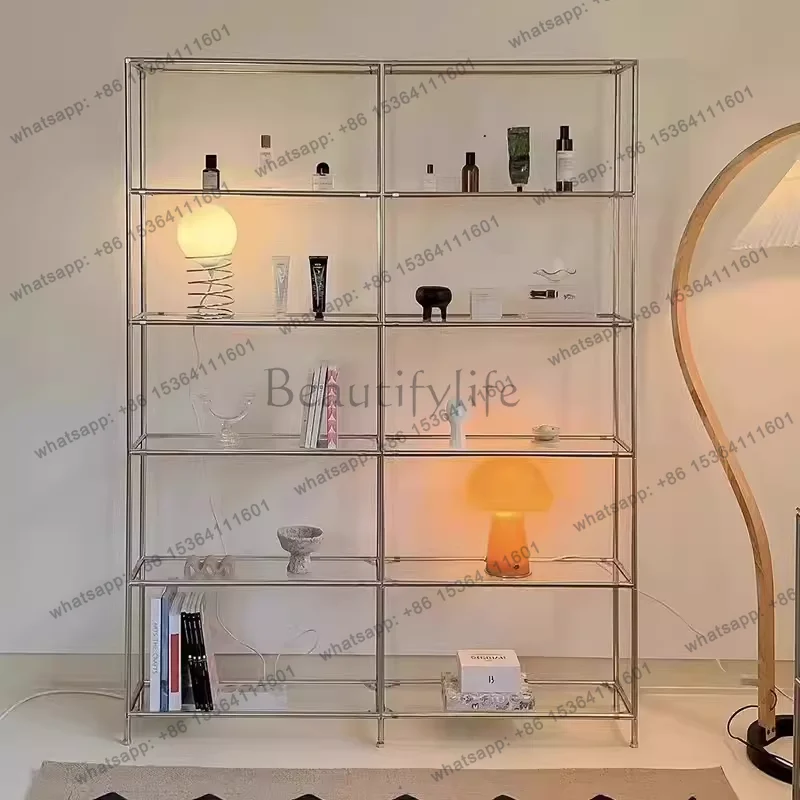 ljy Metal Craft Living Room Cabinets Vanity Bookshelf Filing Curio Living Room Cabinets Organizer Console Vitrina Trendy Furnitu