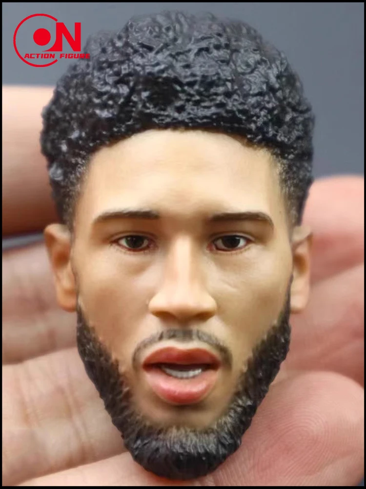 Tête de joueur de basket-ball masculin, sculpture de tête à bouche ouverte, modèle adapté au corps de figurine d'action solide de soldat de 12 pouces, en Stock, 1/6